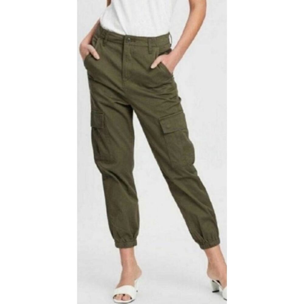 LOFT Brown Cargo Capri Jogger Utility Pants